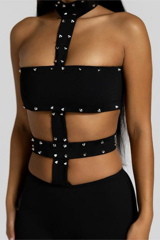Studded Cutout Romper