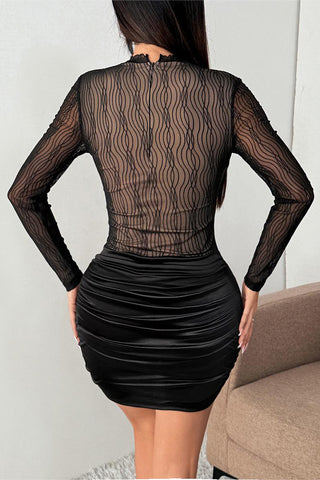 Sheer Long Sleeve Night Out Dress