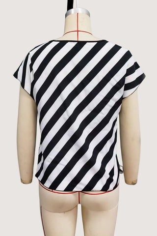 Striped Tie-Front Tee
