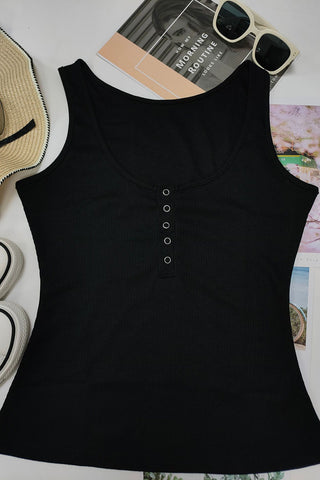 Button-Front Tank Top