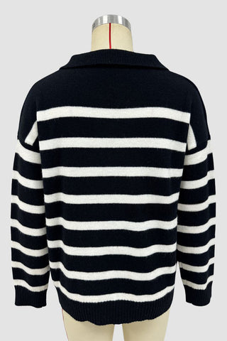 Classic Striped V-Neck Sweater