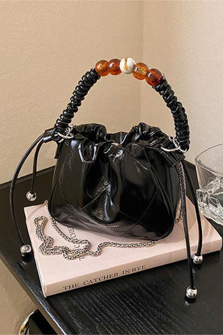 Elegant Beaded Handle Small Bag