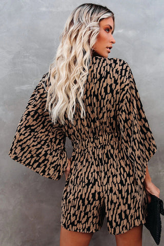 Tie-Front Patterned Romper