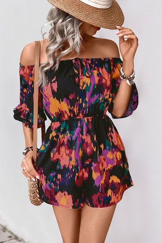 Off-Shoulder Printed Romper