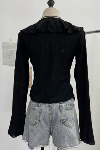 Tie-Front Ruffled Blouse