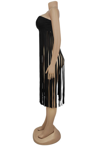 Fringe Strapless Tank Top