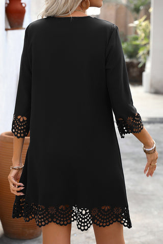 Scalloped Lace Casual Dress