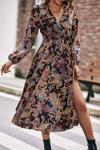 Paisley Print Casual Midi Dress