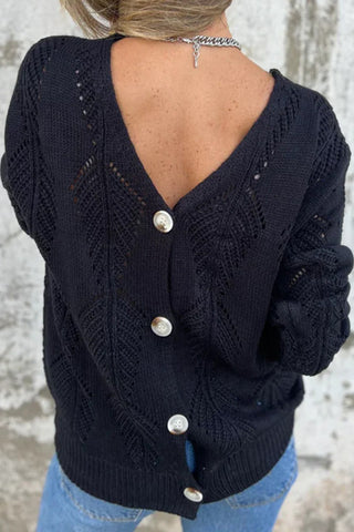 V-Neck Textured Knit Sweater