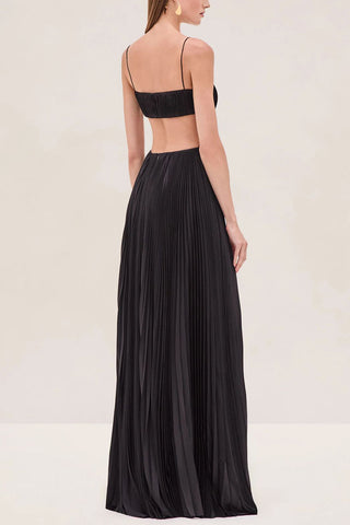 Elegant Pleated Maxi Sundress