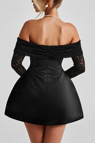 Off-Shoulder Lace Evening Dress