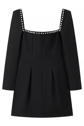 Square Neck Embellished Mini Dress
