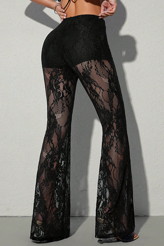 Lace Flare Casual Pants