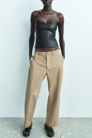 Strapless Metallic Camisole Top