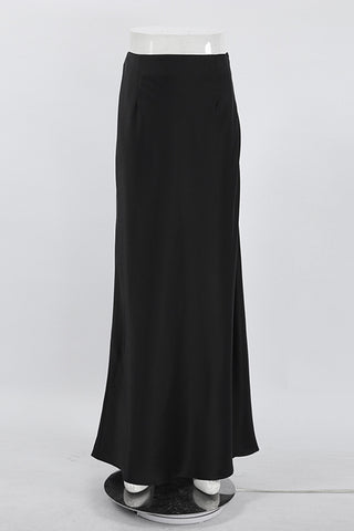 High-Waist Solid Maxi Skirt