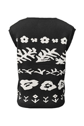 Floral Button-Front Sweater Vest