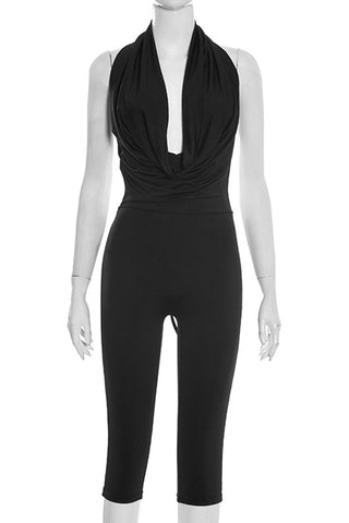 Draped Halter Jumpsuit