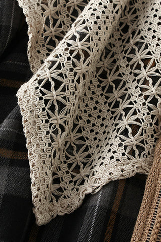 Layered Plaid Midi Skirt