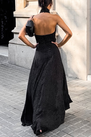 Halter Neck Maxi Dress with Side Slit