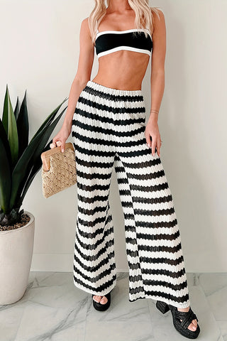 Striped Wide-Leg Casual Pants