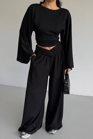 Wide-Sleeve Pants Set