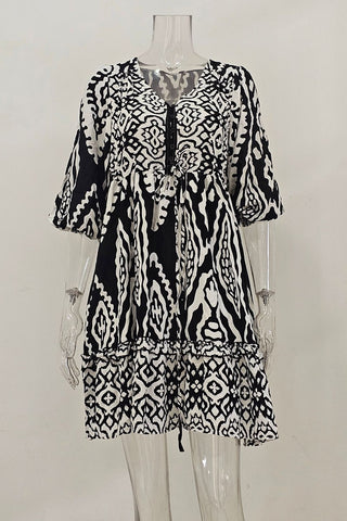 Flowing Printed Casual Dress
