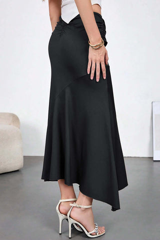 Draped Skirt with Tie Detail