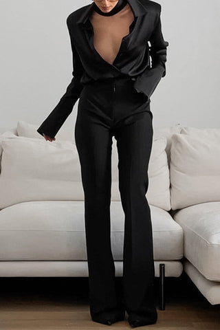 Stylish Cutout Collar Blouse