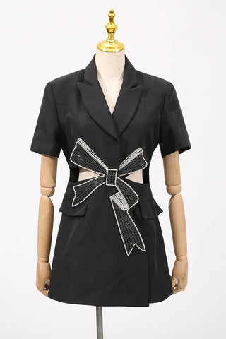Elegant Bow-Detail Blazer Dress