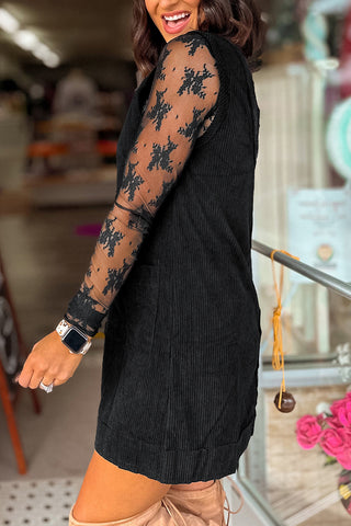 Corduroy Pinafore Mini Dress