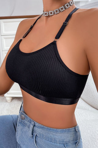 Stylish Ribbed Bralette with Adjustable Straps