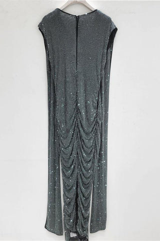 Draped Sequin Casual Dress