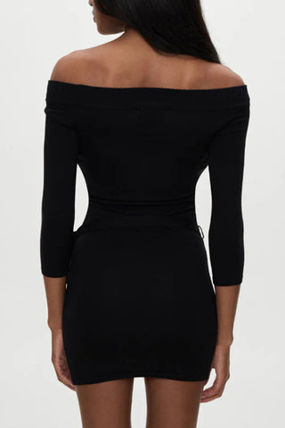 Off-Shoulder Stripe Mini Dress