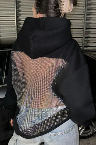 Hooded Sweatshirt with Mesh Back Design