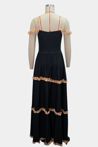 Ruffled Maxi Strap Dress