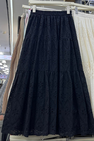 Tiered Midi Casual Skirt