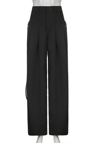 High-Waisted Wide Leg Casual Pants