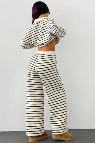 Striped Knit Pants Set with Top