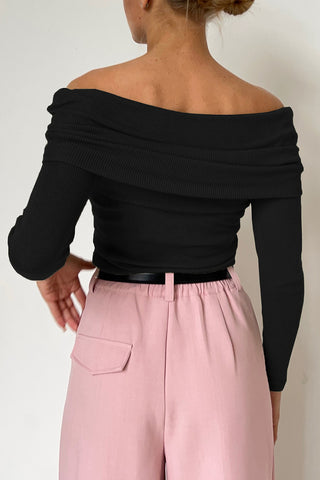 Off-The-Shoulder Knit Sweater