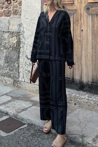 Stylish Geometric Print Pants Set