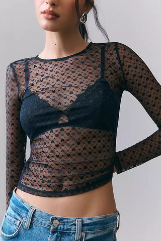 Sheer Long-Sleeve T-Shirt