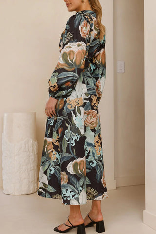 Floral Wrap Belt Dress