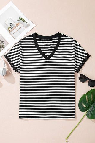 Striped V-Neck T-Shirt
