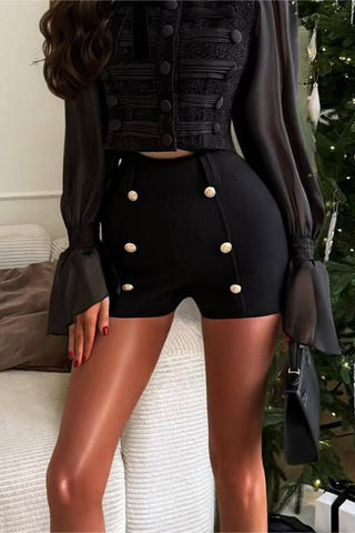 Chic Button-Detail Casual Shorts
