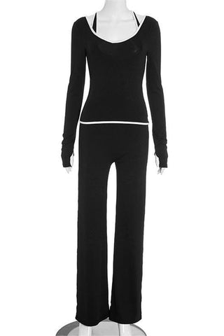 Long-Sleeve Casual Pants Set