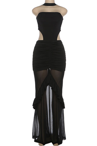 Halter Neck Sheer Dress