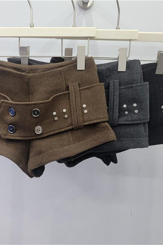 Button-Detail Casual Shorts