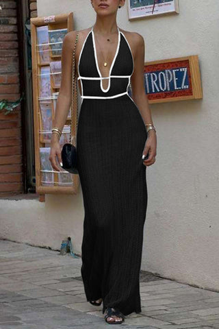 Lace-Up High Neck Sundress