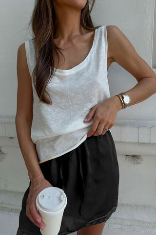 Lace-Trimmed Mini Skirt