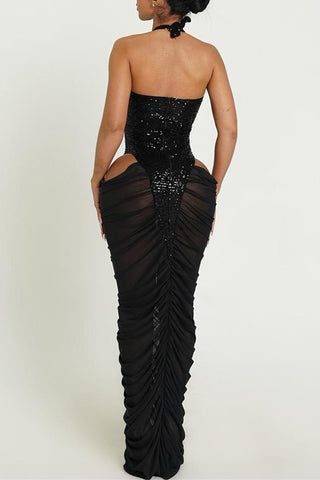 Halter Neck Evening Dress